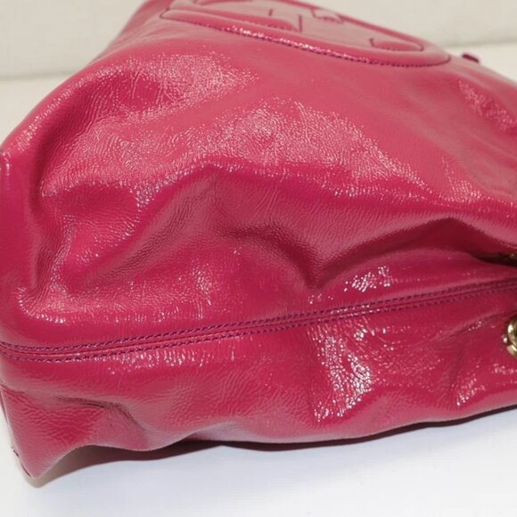 GUCCI Vernice Naplack Medium Soho Chain Shoulder Bag Bright Bouganville - Picture 4 of 14